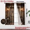 Set Of 2 Rustic Flat Printing Curtains Without Rod Entryway Chic Curtain Versatile Polyester Decorations Made