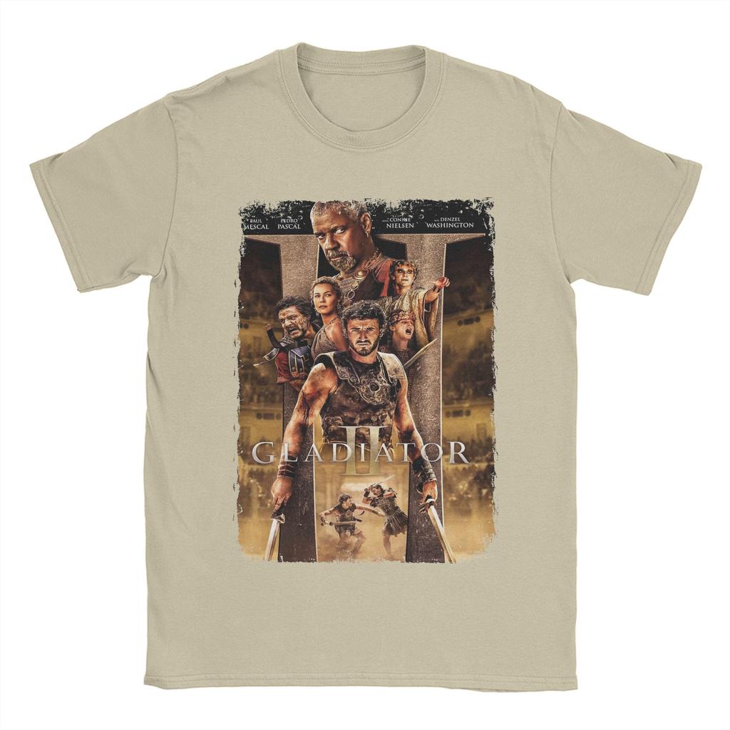 Mens Womens Aesthetic Gladiator 2 Movie Graphic T Shirt Pure Cotton Graphic Print T-Shirt Top Clothing