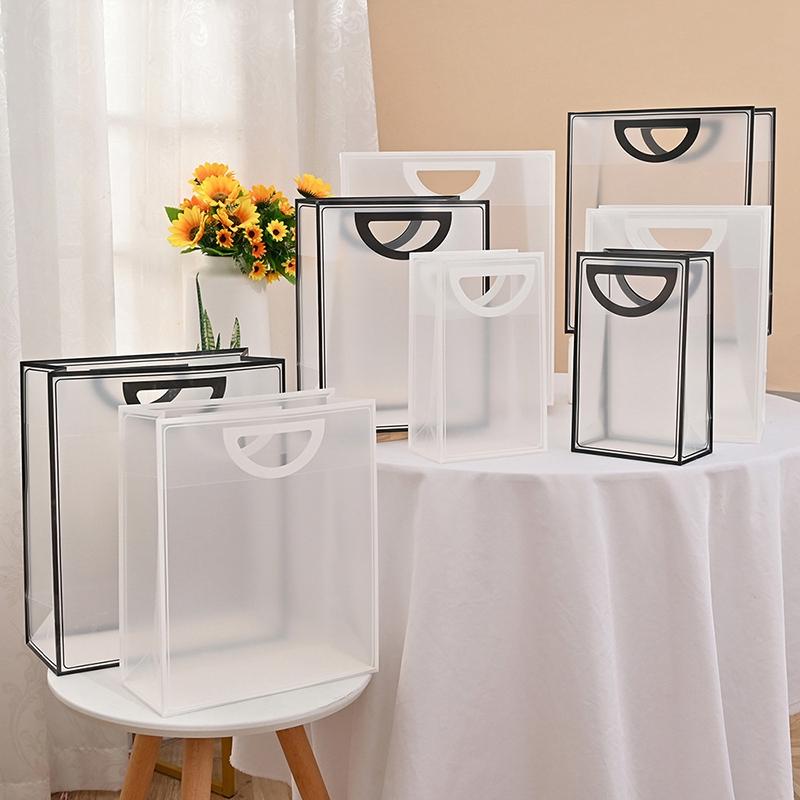 Sac cadeau transparent, accessoire cadeau de Saint-Valentin, sacs à bonbons, sacs à gâteaux, sacs de courses portables, fournitures d'emballage cadeaux, cadeaux de mariage pour invités