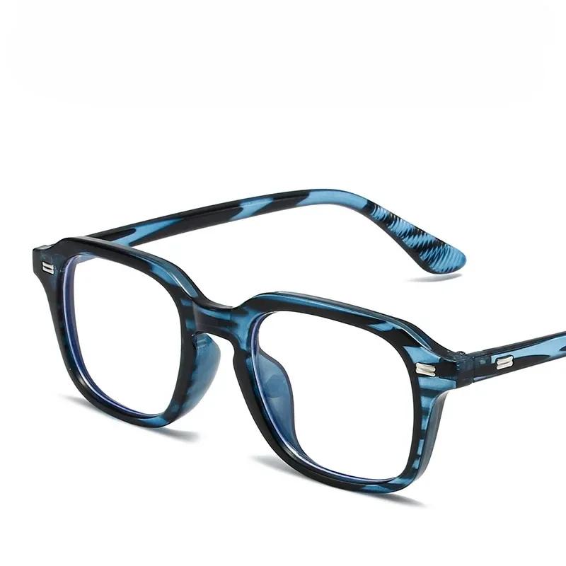 Modische Retro-Sonnenbrille mit quadratischem Rahmen, Blaulichtfilter, UV-Schutz und Entspiegelung für Büro und Arbeit