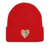 Leopard Couple Warm Knitted Cap Beanie, Heart Skull Cap Lightweight Windproof Unisex Gorro Knit Hat Beanie