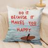 Positive Words Cushion Cover Soft Plush Fabric DoubleSided Printed Cushion Covers for All Seasons Home Decor