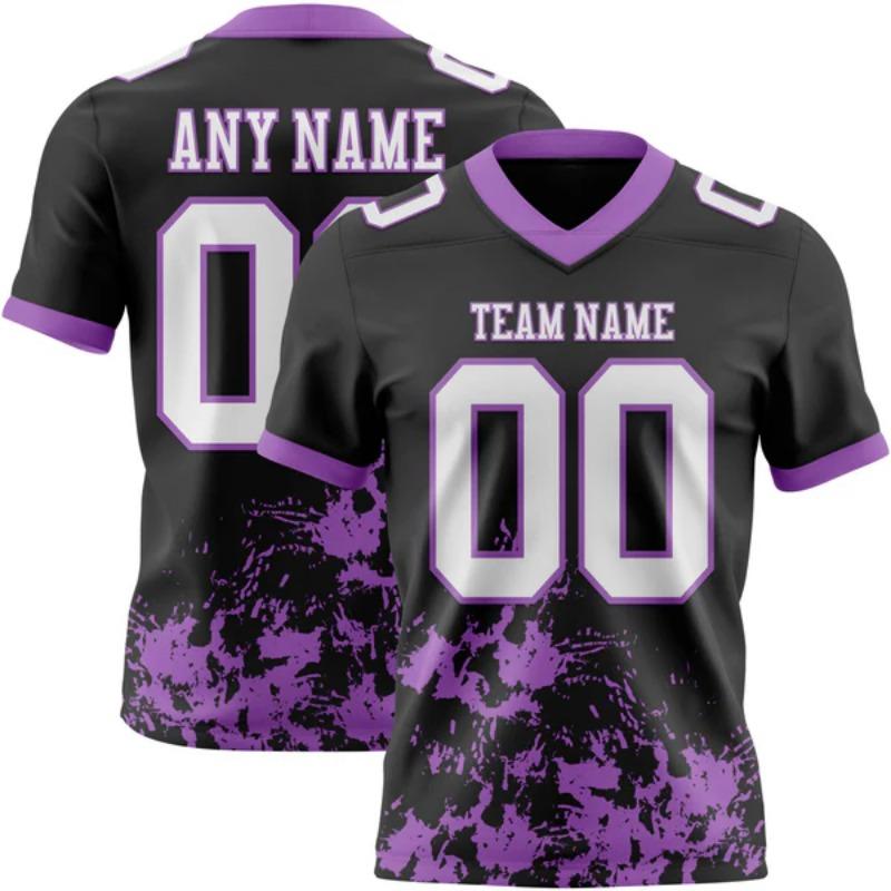 Custom Graffiti Style American Football Jersey Personalized Diy Team Name Number V Neck Breathable Sport Uniform For Men Women