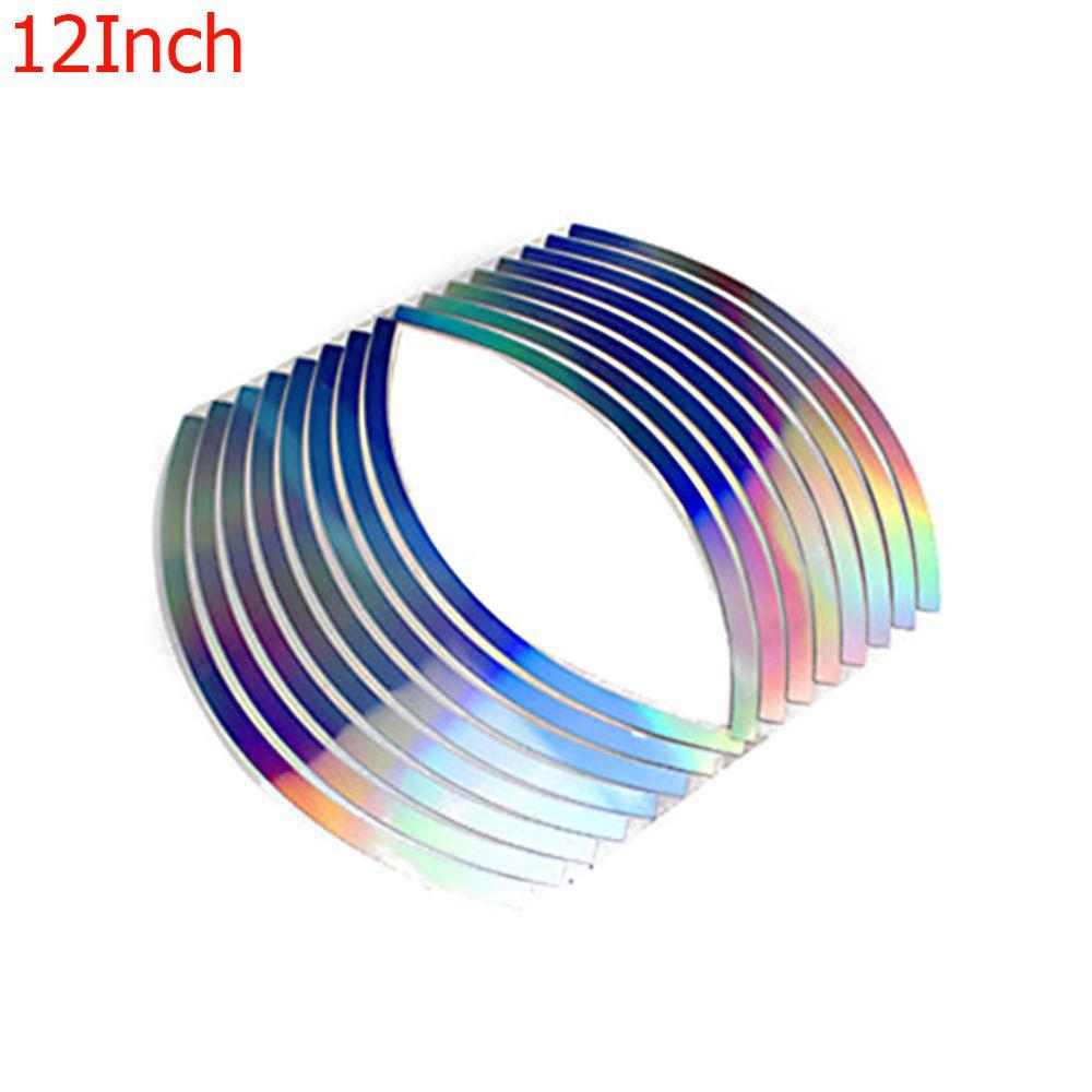 10/12/14/18" Body Reflective  16 Strips Laser Wheel Rim Tape Motorcycle Car