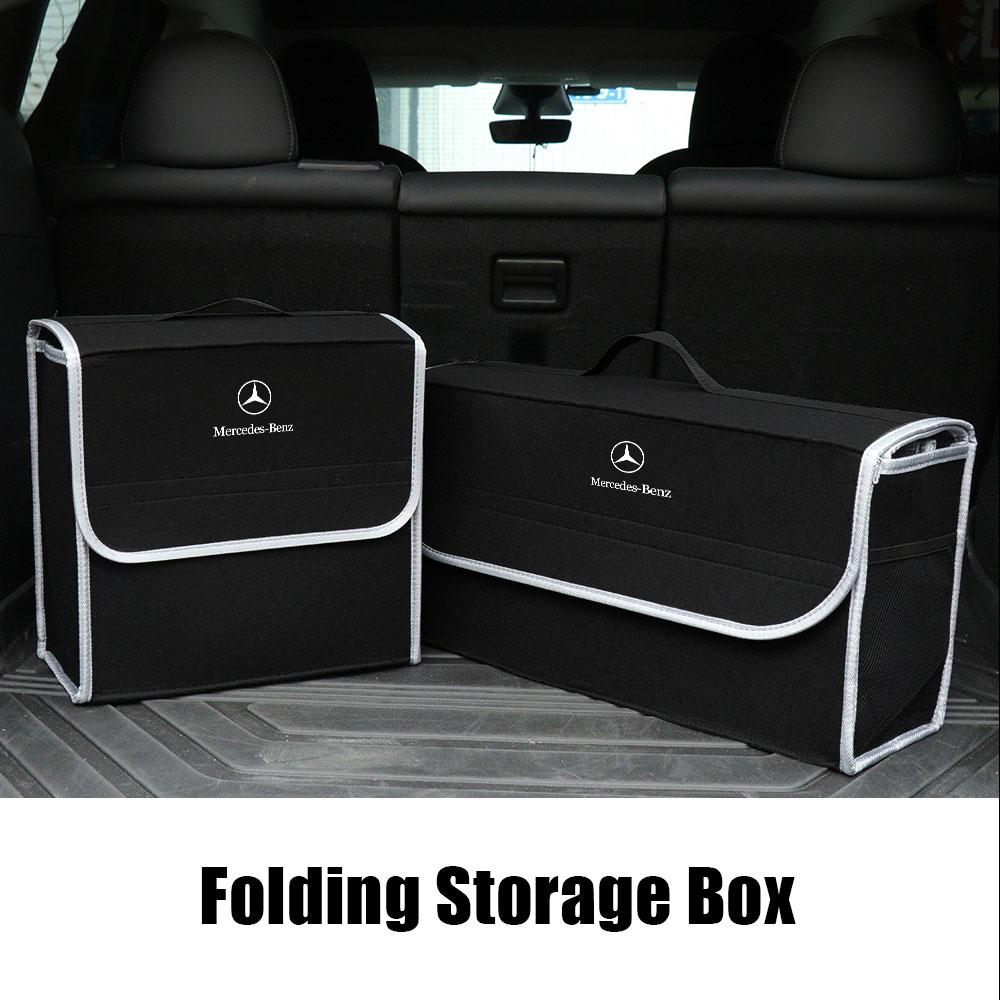 Porta-malas de Carro Grande Capacidade Caixa de Armazenamento de Diversos Bolsa Organizadora Estojo de Ferramentas Para Mercedes Benz AMG W212 W205 W246 W177 W176 W213 GLC GLE GLS ML Bem-vindo Laser