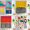 Geometrischer Pop-Art-Duschvorhang, modisch, klassisch, abstrakt, bunt, Badezimmervorhänge, wasserdichte Stoff-Dekor-Sets mit Haken