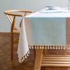Ins Fabric Striped Cotton And Linen Tablecloth, Jacquard Table Mat Fabric Nordic Solid Color European And American Tablecloth Tablecloth