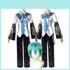 Hatsune Miku Vocaloid Classic Pu Cosplay Men Shirt Tie Pants Wig Set For Parties Christmas