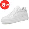 Fashion Lift Sneakers Man Elevator Shoes Height Increase Insole 8cm White Black Taller Shoes Men Leisure Fashion Sports Plus Size 36-44