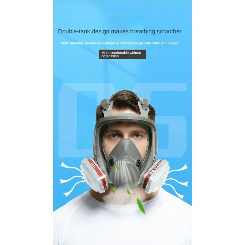 6800 Anti-Fog Gas Mask 7 In 1 Gas Mask Dustproof Respirator Paint Pesticide Spray Silicone Full Face Filters for Laboratory Welding
