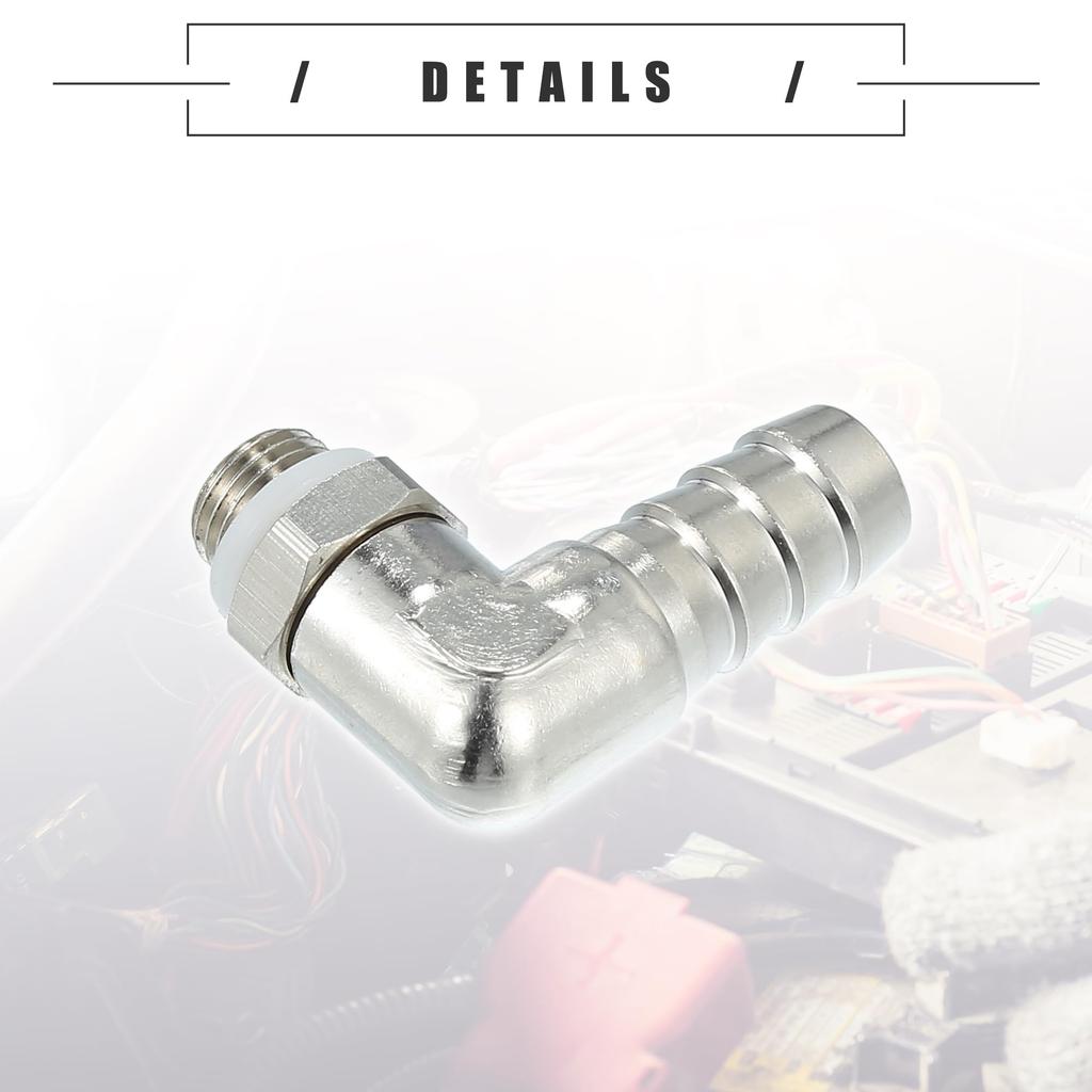 Motoforti Universal Car 90 Degree Brass Fitting Hose Adapter, Hose Fitting, 10mm 3/8" Barb