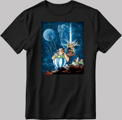 Asterix and Obelix, Characters  Short Sleeve White-Black Men's / Women N570