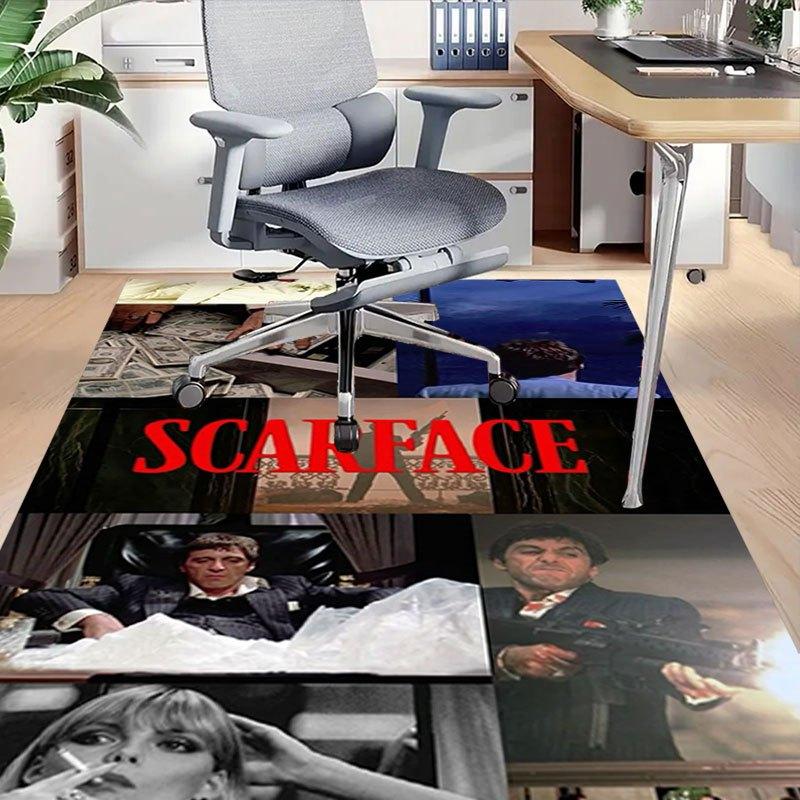 1 stuks Scarface Kantoor Tapijt Stoelmatten Zacht, Comfortabel, Alle Seizoenen, Perfect voor Huis, Slaapkamer, of Kantoor Decoratie, Perfect Cadeau voor