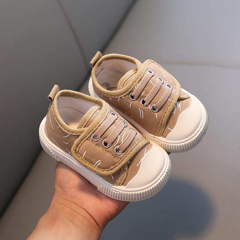 Fashion Childrens Shoes Canvas Flats Sneakers Round Toe Slip On Zapatillas For Boys Girls Casual Breathable Unisex Solid Shoes Outside