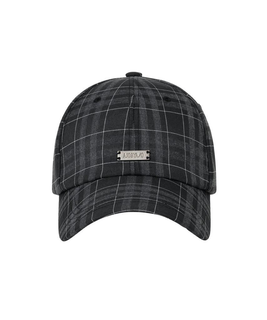 AJOBYAJO Check Baseball Cap [Black]
