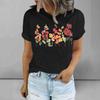 Women's Oversized Tops Vintage Girls Trend Printed Fashion Short Sleeve O Neck Cotton T-shirt