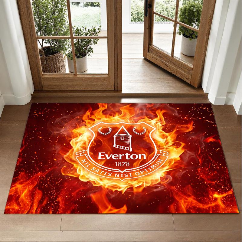 Covor din Catifea Cristal cu Design Fotbalistic Everton Covoraș Decorativ Moale pentru Dormitor Intrare