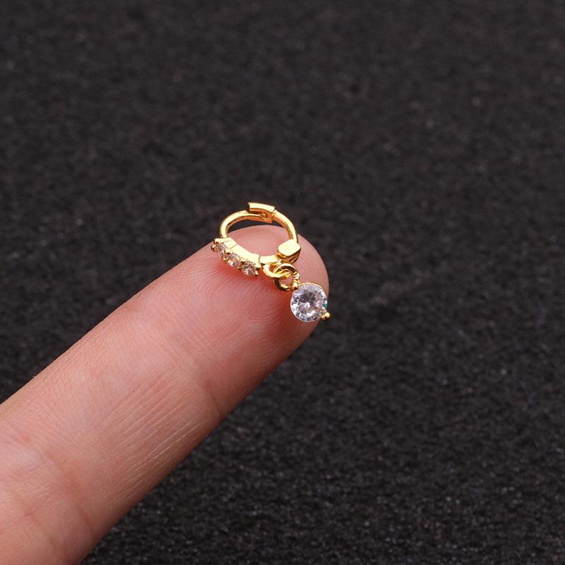 Exquisite Tiny Hoop Earring Gold Silver Rose Gold Cross Bow Flower Zircon Cartilage Earring Body Piercing Jewelry 