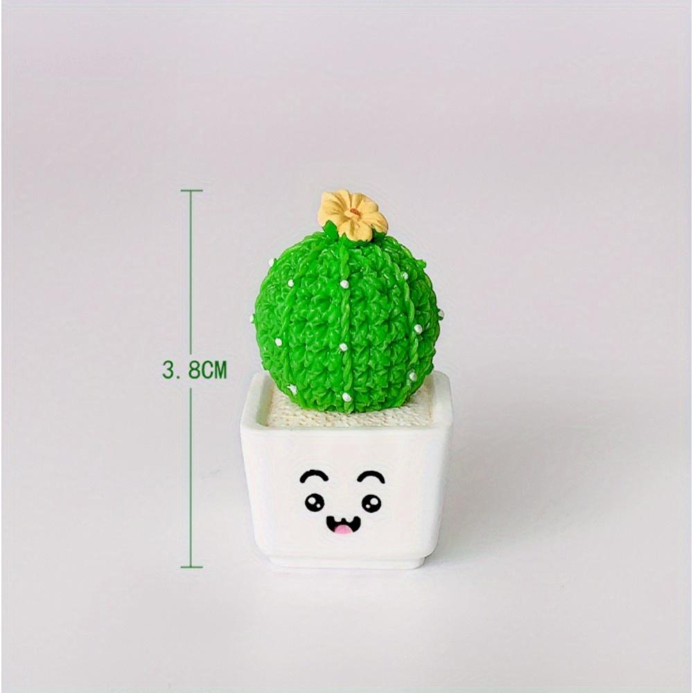 1 ensemble de 4, résine succulente cactus mini plante verte voiture bureau maison salon artisanat cadeau de saint valentin créatif petite décoration de cactus frais