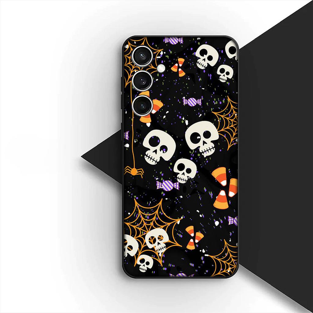 for OPPO A80 A18 A16 A40 A17 A15 A38 A78 A79 A54 A57 A12 A60 4G 5G Phone Cover Case with Little Ghost Halloween Pumpkin Flower