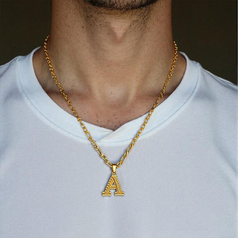 26 Letters Necklace Fashion Gold A-Z Letter Pendant Necklace Versatile Jewelry