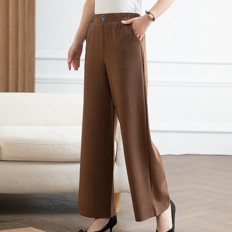 Jianhu Women's Elastic Waist Loose Wide-Leg Casual Pants
