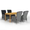 Exclusive House - 5 Pcs Light Grey Garden Dining Set