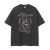 Unisexs Tshirt Fashion Streetwear Poison Band Dark Skeleton Limited Edition Retro American Streetwear Rock Shortsleeved Top