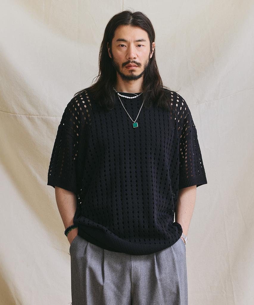 RUGGED HOUSE Linen Breeze Mesh Knit Black