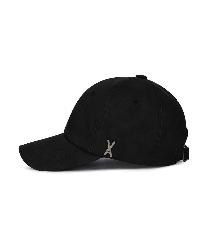 Bajal Va Studded Vegan Leather Ball Cap Black