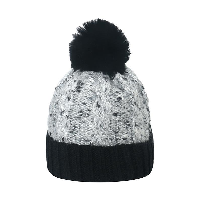 2025 autumn and winter new mohair blended knitted hat women's outdoor braid splicing fleece thickened knitted hat men and women