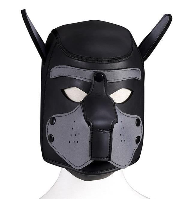 Pink Pig Mask Sexy Cosplay Role Play Pig Full Head Mask Soft PU Leather Puppy Hood Stage Performance Props