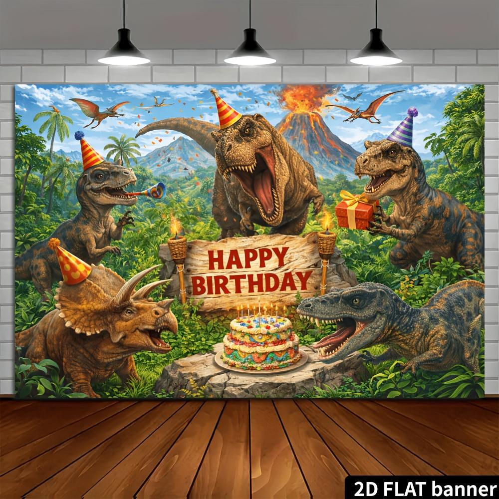 2D Plane, 1-piece Dinosaur Party Birthday Backdrop, Suitable for Birthday Parties, Theme Activities, and Wall Decoration