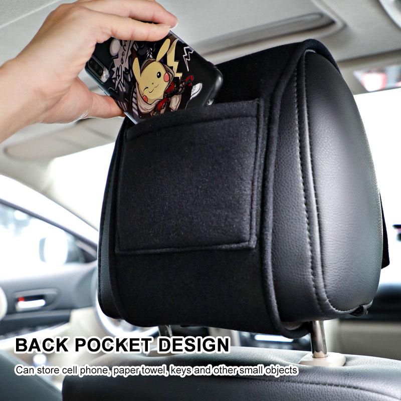 Car Seat Back Headrest Pillow Storage Bag Dustproof Cover For Toyota Avalon Mirai Avensis Prado Hilux VVT-I 4WD Corolla Sw4 TRD