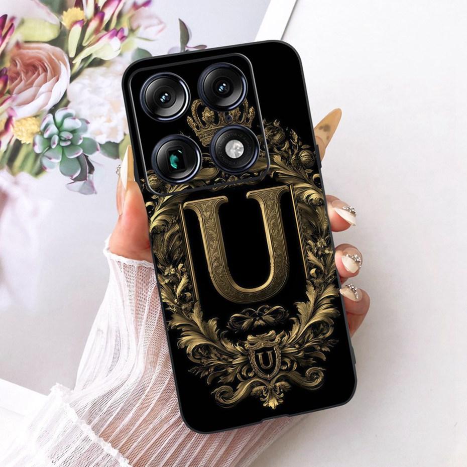 Fashion Crown Letter Case For Motorola Signature XT2603-2 Soft Black Silicone Back Cover For Motorola Signature 5G Phone Cases