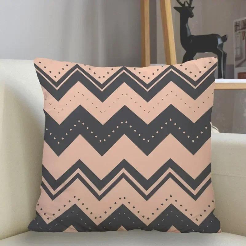 Home Decor Zigzag & Tiger Pattern Digital Print Pillow Covers Pattern Cushion Cover Suitable For Sofa Bedroom Car Pillow Cover