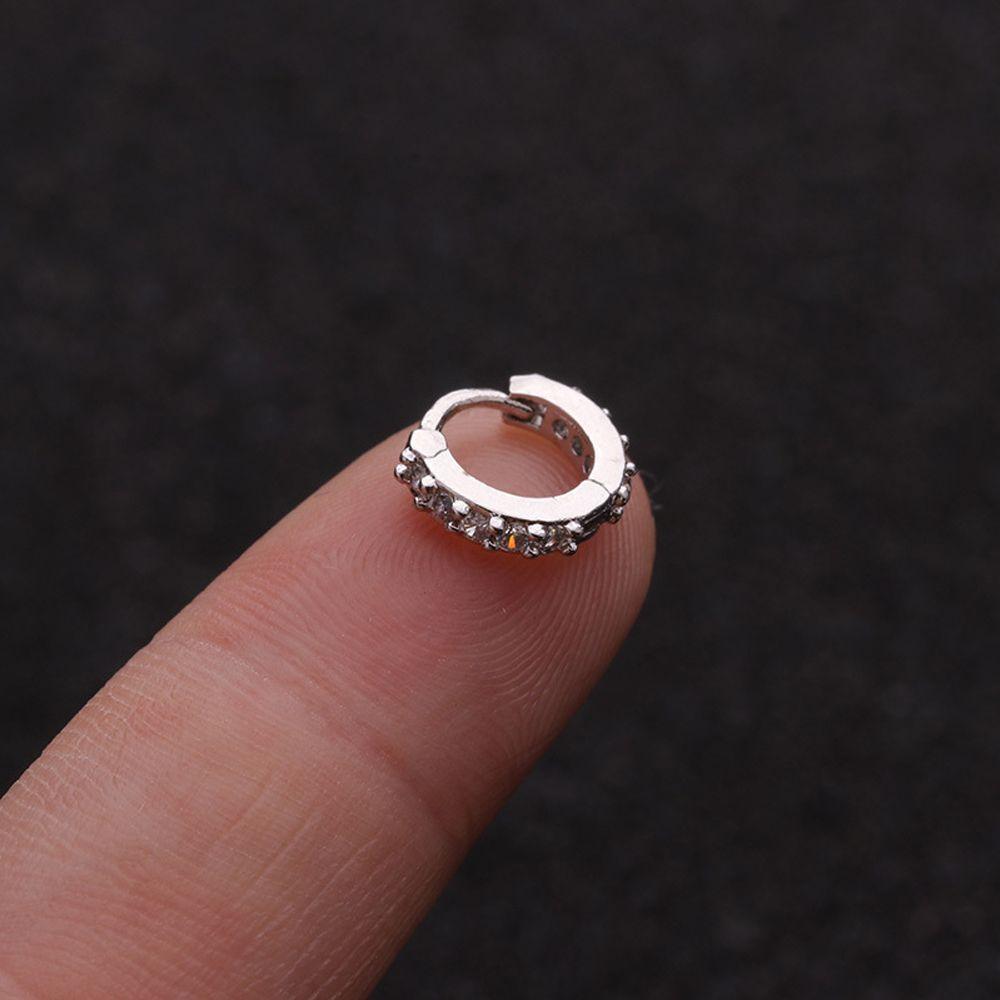 Daith Conch Snug Silver Gold Rosegold CZ Ear Piercing Nose Ring Huggie Hoop Earring Body Jewelry