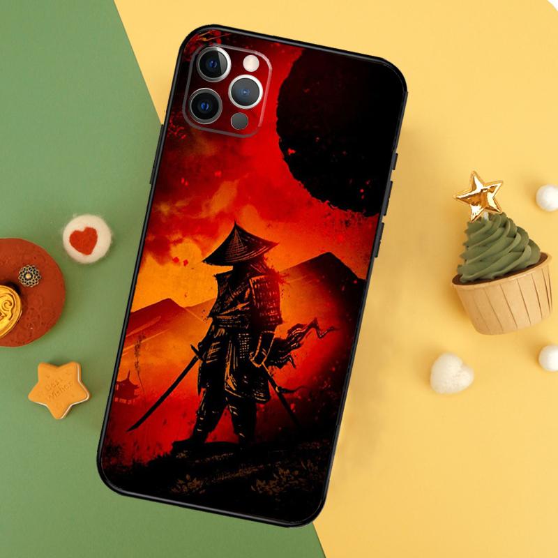 Anime Japanese Samurai Phone Case For iPhone 17 17Air 16 15 14 13 11 12 Pro Max 12 13 Mini 16E Shockproof Cover