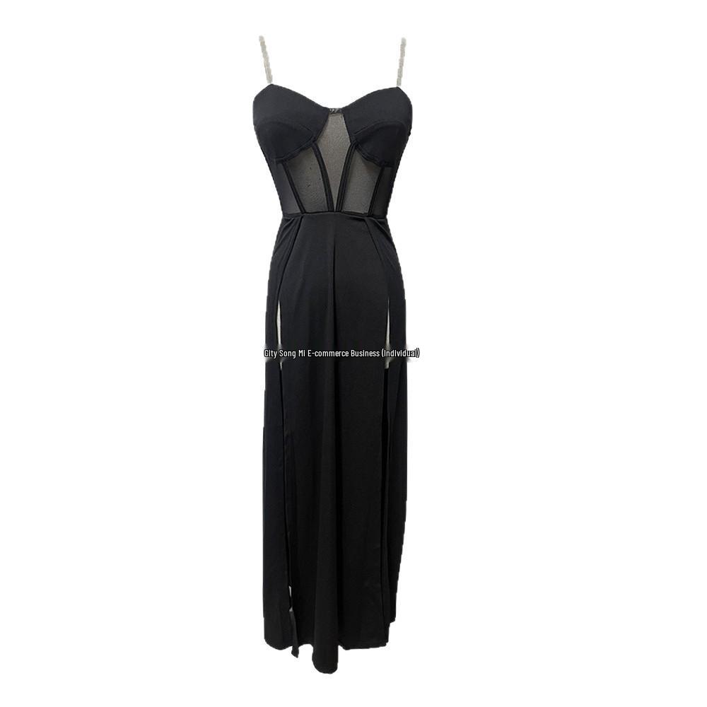 Southeast Asian Women's Strapless High Slit Sexy Evening Dress 2024
