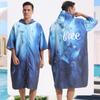 Quick-drying Bathrobe with Zipper, Swimming Towel, Portable Changing Hooded Cape, Wearable Beach Towel