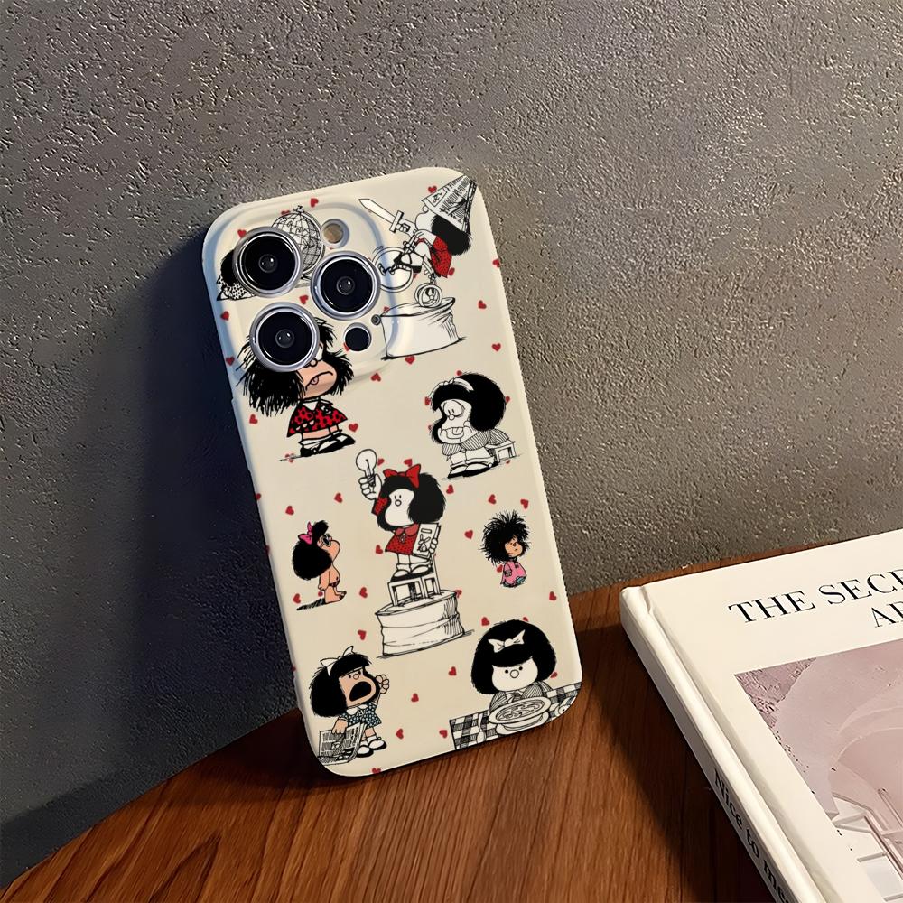 Cartoon Comic Mafalda Cute Phone Case Tough For IPhone 16Promax 16 15 14 13 12 11 Pro Max Plus Personalized Cover