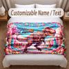 Dinosaurier-Thema Weiche Decke Personalisierter Benutzerdefinierter Name Textdruck Warme Decke Haus Sofa Schlafzimmer Dekor