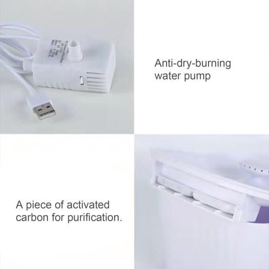 3L Automatic Pet Water Fountain Quiet Dog Water Dispenser with LED Light And Water Level Window Pet Drinking Bowl for Dogs Cats