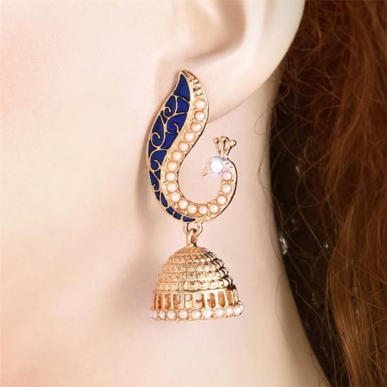 1 Pair Dangle Earrings Peacock Lantern Women All Match Faux Pearls Stud Earrings Jewelry