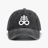 Satan Kreuz Okkultes Symbol Baseballkappe Used Denim Dad Hat Lässig Unisex Mode atmungsaktiv Sonnenhut Sport verstellbare Mütze