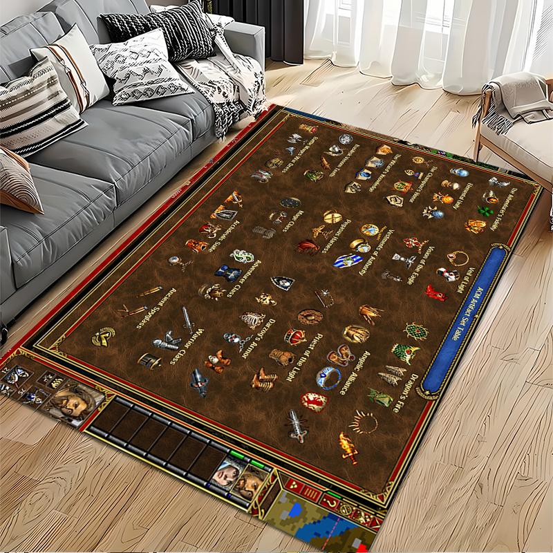 Heroes of Might and Magic Icons Teppich: Rutschfester Teppich geeignet für Wohnzimmer- und Schlafzimmer-Sofas.