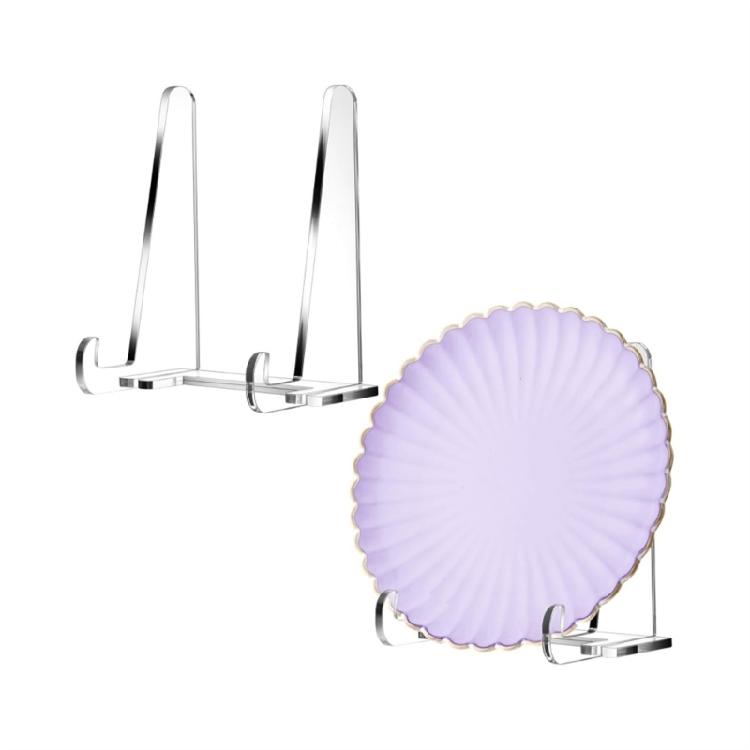 Clear Acrylics Easel Stands 5.9Inch Decorative Plate Display Stand Picture Frame Stand for Displaying Books Photos