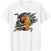 Squid Octopus Scratch Style Octopus In Water Ocean World T-Shirt