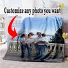 Customize Photos Personalized photos Blanket Throw Customizable Blanket Soft Warm Cozy Versatile for Bedding Home Decor Office Chair Nap