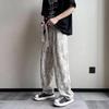 High Street Corduroy Casual Pants Men's Letters Printed Retro Fashion Trend Loose Straight Pants